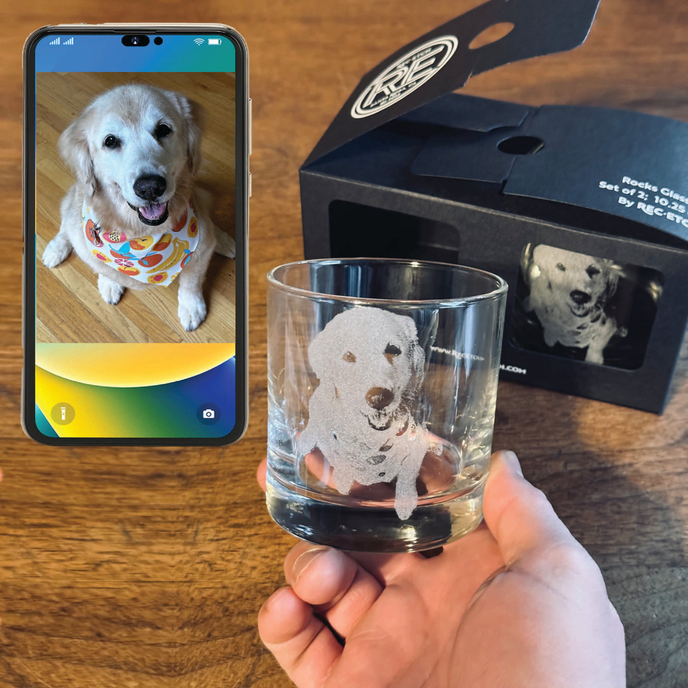 Etch Your Pet - Custom Pet Portrait Etched Glassware