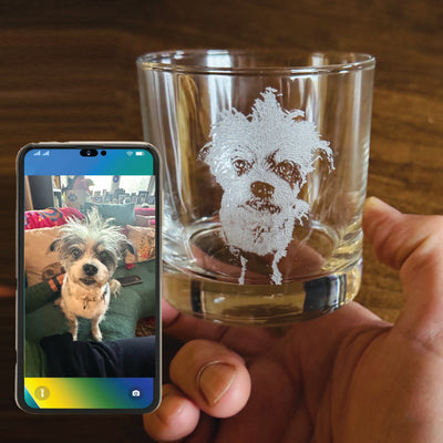 Etch Your Pet - Custom Pet Portrait Etched Glassware